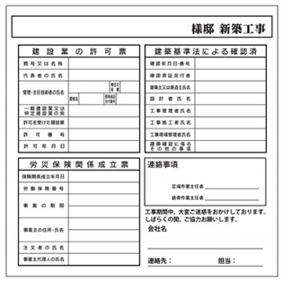 法定事項看板